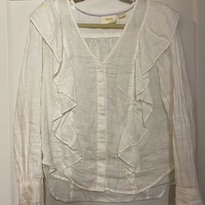 Flowy white button up shirt